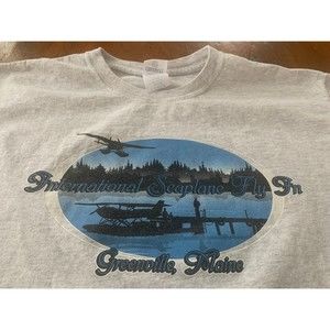 Vintage 90s Men’s International Seaplane Fly In Greenville Maine T Shirt Large